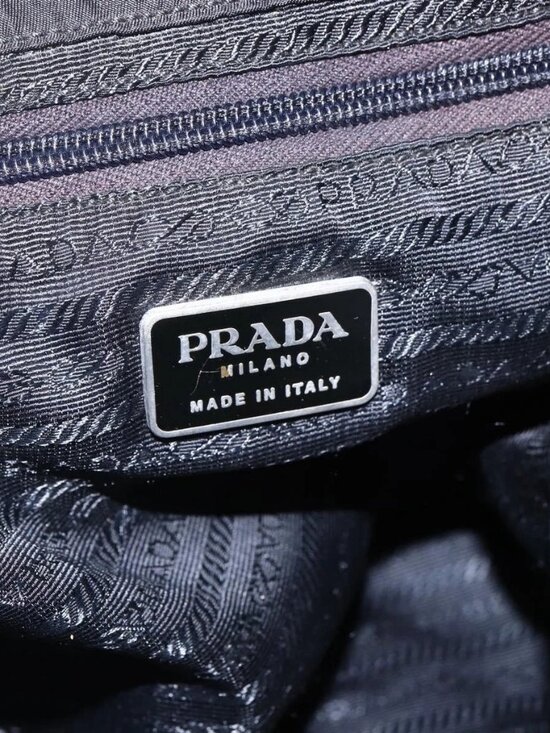PRADA Backpack Nylon Silver Black Auth bs33518 main image 4